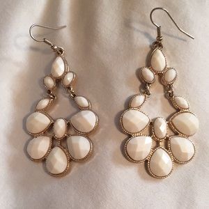 Cream and gold earrings
